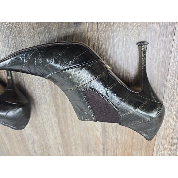 Dolce & Gabbana Bootie Boot Bordeaux Eel Leather Pointed Italy 36.5 US 6.5 - Picture 11 of 16